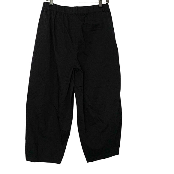 NWT Anthropologie Maeve Black Wide Barrel Leg Petite Small Minimalist Crop Pants - Picture 2 of 8
